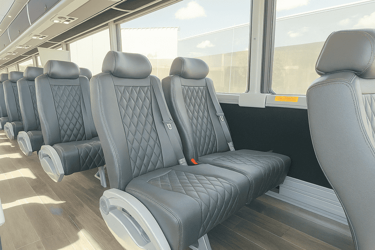 interior of Charter Bus Rental Yorba Linda charter bus